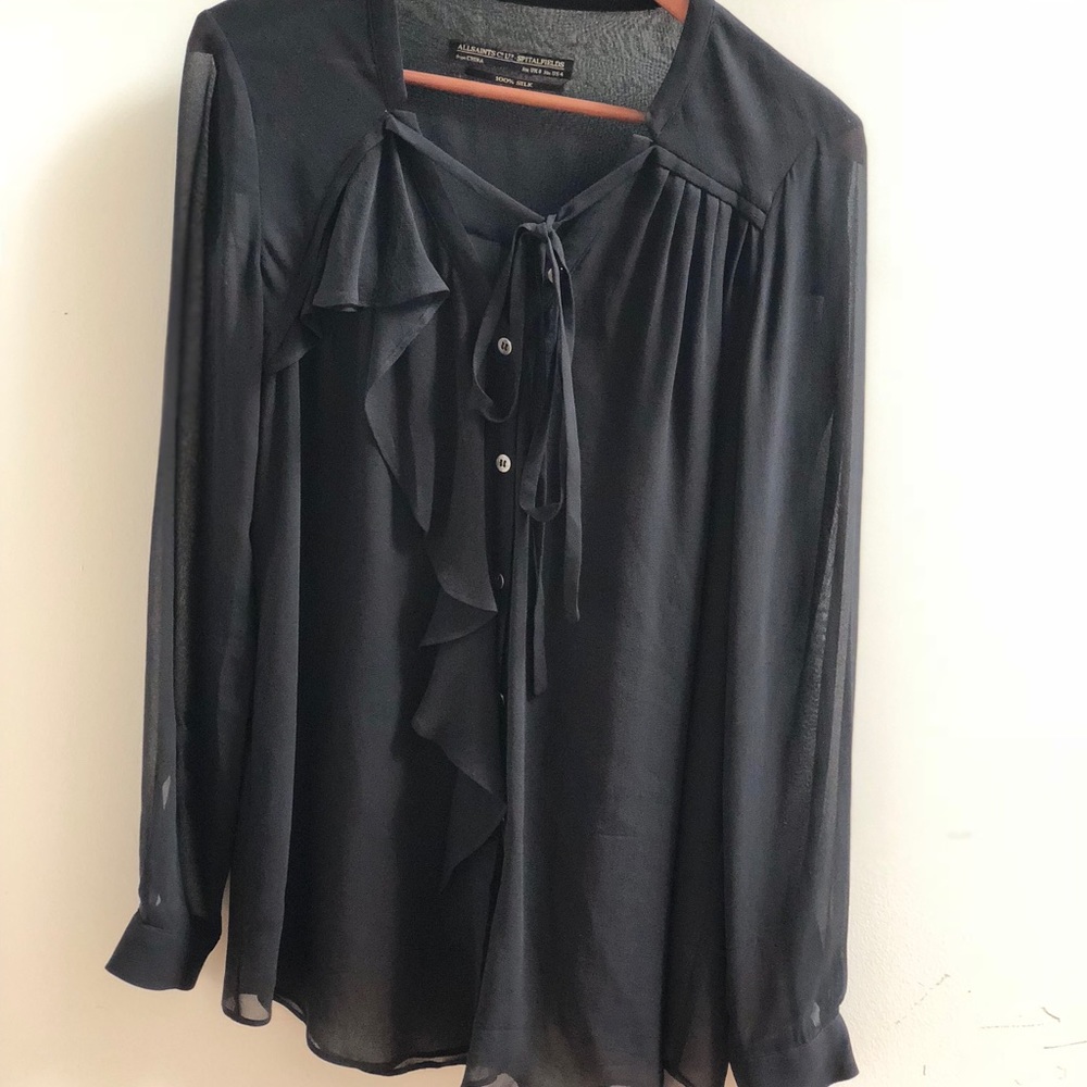 ALL SAINTS Black Blouse with Long Sleeves